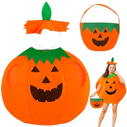 DvBCNMe 3 Stück Halloween KostüM, Mantel Hut Set, Erwachsene KüRbis Umhang Unisex, Halloween KostüM Erwachsene, KostüM KüRbis FüR Halloween Cosplay Party DvBCNMe 3 Stück Halloween KostüM, Mantel Hut Set, Erwachsene KüRbis Umhang Unisex, Halloween KostüM Erwachsene, KostüM KüRbis FüR Halloween Cosplay Party von DvBCNMe