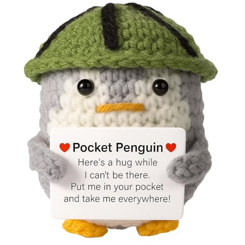 DvBCNMe Positive Penguin, Handgehäkelter Pinguin, Niedlicher Pocket Hug, Motivationsgeschenk, Häkeltiere Für Freunde Und Familie, 8 * 5,8 * 5,3 cm DvBCNMe Positive Penguin, Handgehäkelter Pinguin, Niedlicher Pocket Hug, Motivationsgeschenk, Häkeltiere Für Freunde Und Familie, 8 * 5,8 * 5,3 cm von DvBCNMe