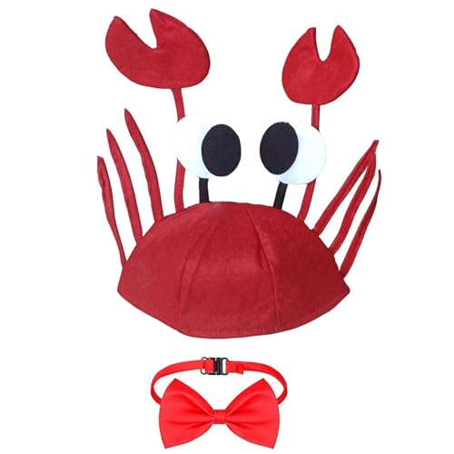 DvBCNMe Lustige Kopfbedeckung, 2-Teiliges Krabben Kostüm Set, Verstellbare Halloween Party Accessoires für Erwachsene und Kinder, Thematische Feste und Cosplay Events DvBCNMe Lustige Kopfbedeckung, 2-Teiliges Krabben Kostüm Set, Verstellbare Halloween Party Accessoires für Erwachsene und Kinder, Thematische Feste und Cosplay Events von DvBCNMe