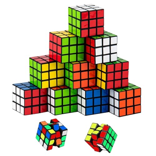 Mini Zauberwürfel Set, 12 Stück 3x3 cm, Rubiks Cube für Kinder, Reisespiel und Geburtstagsgeschenk, Fördert Kognitive Entwicklung und Logisches Denken Mini Zauberwürfel Set, 12 Stück 3x3 cm, Rubiks Cube für Kinder, Reisespiel und Geburtstagsgeschenk, Fördert Kognitive Entwicklung und Logisches Denken von DvBCNMe
