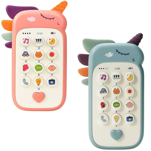Spielhandy, Spielzeughandy Set 2 Stück, Geschenk Mädchen 1 Jahr, Fördert Sensorik Und Motorik, Für Babys 6-18 Monate, Reisespielzeug, Pink Und Blau Spielhandy, Spielzeughandy Set 2 Stück, Geschenk Mädchen 1 Jahr, Fördert Sensorik Und Motorik, Für Babys 6-18 Monate, Reisespielzeug, Pink Und Blau von DvBCNMe