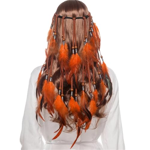 Damen Bohemian Feder Stirnband Mädchen anpassen Haarbänder Frauen Reise Urlaub Haarschmuck von Dvbfufv
