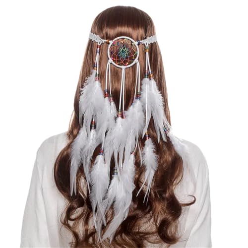 Damen Bohemian Hippie Stirnband Mode Feder Stirnbänder Haarschmuck von Dvbfufv