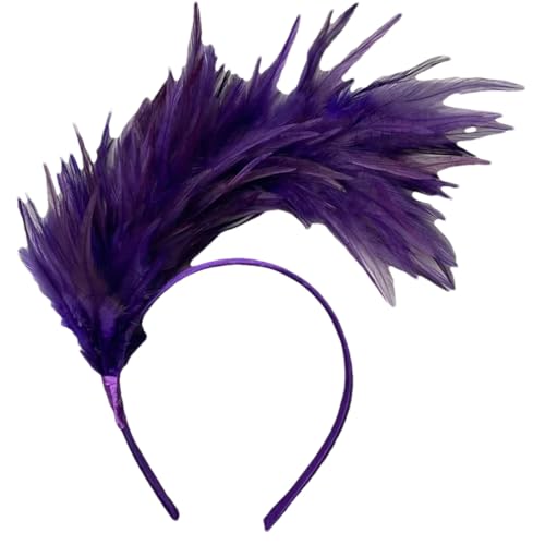 Damen Vintage Feder Stirnband Frauen Hochzeit Kopfbedeckung Party Halloween Haarbänder Zubehör von Dvbfufv