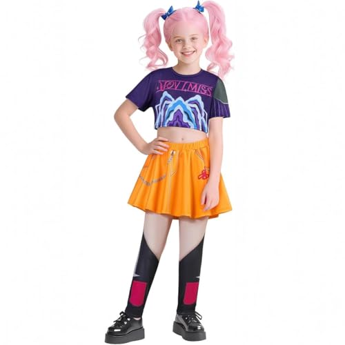 Dvoeytria K-pop Demon Hunter Kostüm Cosplay Mira Kpop Demon Hunters Kostüm Kinder Demon Slayer Cosplay Halloween Karneval Party von Dvoeytria