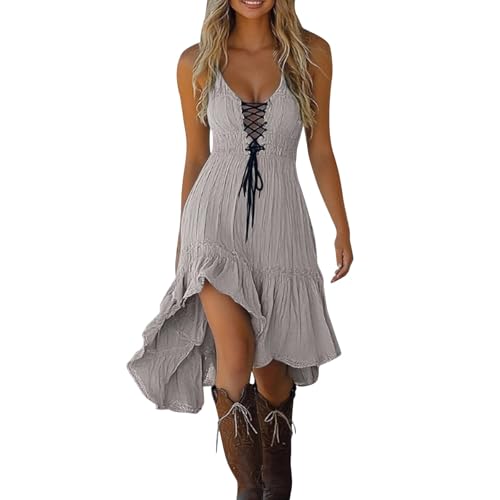 Damen Mittelalter Kleid Cosplay Party Halloween Kostüm Renaissance Karneval Gothic Kleidung Kurz Traditionelles irisches Kleider mit Trompetenärmel Abendkleid Korsett Hohe Taille Ballkleid, Weiß, L von Dwevkeful
