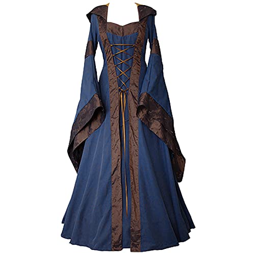Dwevkeful Damen Mittelalter Kleid Satin Trompetenärmel Bodenlanges Retro Kostüm Gewand Schnürung Gothic Mittelalterliches Renaissance Viktorianisches Cosplay Prinzessin Kleidung HexenKostüm Gewand Dwevkeful Damen Mittelalter Kleid Satin Trompetenärmel Bodenlanges Retro Kostüm Gewand Schnürung Gothic Mittelalterliches Renaissance Viktorianisches Cosplay Prinzessin Kleidung HexenKostüm Gewand von Dwevkeful