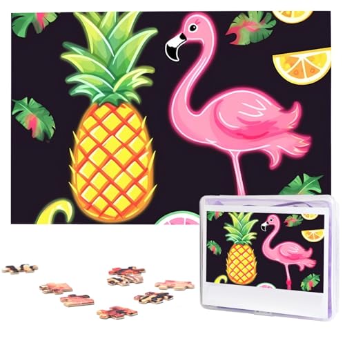 1000 Teile Puzzle – Ananas-Banananen-Flamingo-Puzzles für Erwachsene, herausforderndes Puzzle, personalisiertes Bildpuzzle, Holzpuzzle, 74,9 x 50 cm 1000 Teile Puzzle – Ananas-Banananen-Flamingo-Puzzles für Erwachsene, herausforderndes Puzzle, personalisiertes Bildpuzzle, Holzpuzzle, 74,9 x 50 cm von Dwrepo