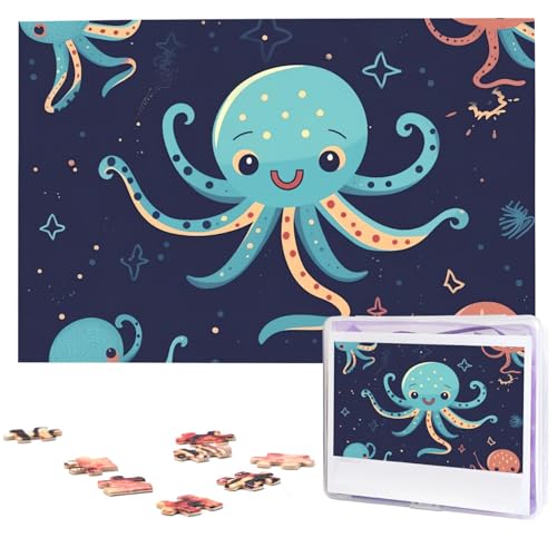 1000 Teile Puzzle – Cartoon-Oktopus-Puzzles für Erwachsene, herausforderndes Puzzle, personalisiertes Bildpuzzle, Holzpuzzle, 74,9 x 50 cm 1000 Teile Puzzle – Cartoon-Oktopus-Puzzles für Erwachsene, herausforderndes Puzzle, personalisiertes Bildpuzzle, Holzpuzzle, 74,9 x 50 cm von Dwrepo