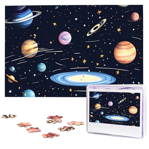 1000 Teile Puzzle – Die Solar-Familien-Puzzles für Erwachsene, herausforderndes Puzzle, personalisiertes Bildpuzzle, Holzpuzzle, 74,9 x 50 cm von Dwrepo