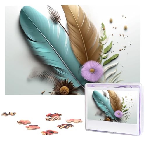 1000 Teile Puzzle – Federblumen-Puzzles für Erwachsene, herausforderndes Puzzle, personalisiertes Bildpuzzle, Holzpuzzle, 74,9 x 50 cm 1000 Teile Puzzle – Federblumen-Puzzles für Erwachsene, herausforderndes Puzzle, personalisiertes Bildpuzzle, Holzpuzzle, 74,9 x 50 cm von Dwrepo