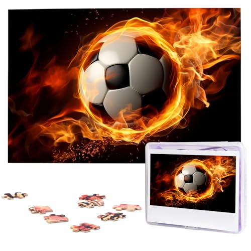 1000 Teile Puzzle – Fußball-Flamme Puzzles für Erwachsene, herausforderndes Puzzle, personalisiertes Bild, Puzzle, Holzpuzzle, 74,9 x 50 cm 1000 Teile Puzzle – Fußball-Flamme Puzzles für Erwachsene, herausforderndes Puzzle, personalisiertes Bild, Puzzle, Holzpuzzle, 74,9 x 50 cm von Dwrepo