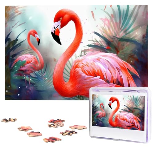 1000 Teile Puzzle – Gemalte Flamingo-Puzzles für Erwachsene, herausforderndes Puzzle, personalisiertes Bildpuzzle, Holzpuzzle, 74,9 x 50 cm 1000 Teile Puzzle – Gemalte Flamingo-Puzzles für Erwachsene, herausforderndes Puzzle, personalisiertes Bildpuzzle, Holzpuzzle, 74,9 x 50 cm von Dwrepo