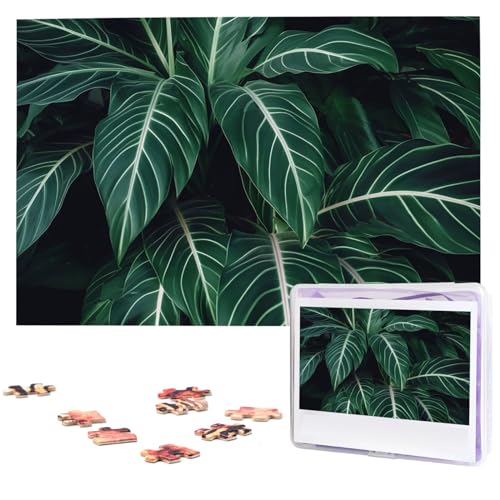 1000 Teile Puzzle – Grüne lange Blätter Puzzles für Erwachsene, herausforderndes Puzzle, personalisiertes Bildpuzzle, Holzpuzzle, 74,9 x 50 cm 1000 Teile Puzzle – Grüne lange Blätter Puzzles für Erwachsene, herausforderndes Puzzle, personalisiertes Bildpuzzle, Holzpuzzle, 74,9 x 50 cm von Dwrepo