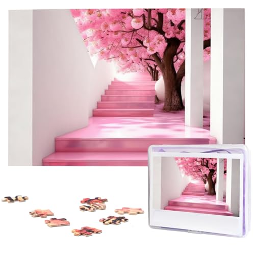 1000 Teile Puzzle – Kirschblüten-Treppen-Puzzles für Erwachsene, herausforderndes Puzzle, personalisiertes Bild, Puzzle, Holzpuzzle, 74,9 x 50 cm 1000 Teile Puzzle – Kirschblüten-Treppen-Puzzles für Erwachsene, herausforderndes Puzzle, personalisiertes Bild, Puzzle, Holzpuzzle, 74,9 x 50 cm von Dwrepo