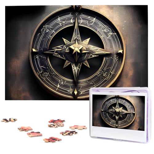 1000 Teile Puzzle – Magisches Design, nordische Runen, Kompass-Puzzles für Erwachsene, anspruchsvolles Puzzle, personalisiertes Bild, Puzzle, Holzpuzzle, 74,9 x 50 cm 1000 Teile Puzzle – Magisches Design, nordische Runen, Kompass-Puzzles für Erwachsene, anspruchsvolles Puzzle, personalisiertes Bild, Puzzle, Holzpuzzle, 74,9 x 50 cm von Dwrepo