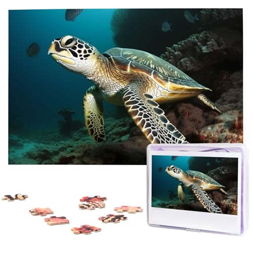 1000 Teile Puzzle – Meeresschildkröten-Puzzles für Erwachsene, herausforderndes Puzzle, personalisiertes Bildpuzzle, Holzpuzzle, 74,9 x 50 cm 1000 Teile Puzzle – Meeresschildkröten-Puzzles für Erwachsene, herausforderndes Puzzle, personalisiertes Bildpuzzle, Holzpuzzle, 74,9 x 50 cm von Dwrepo