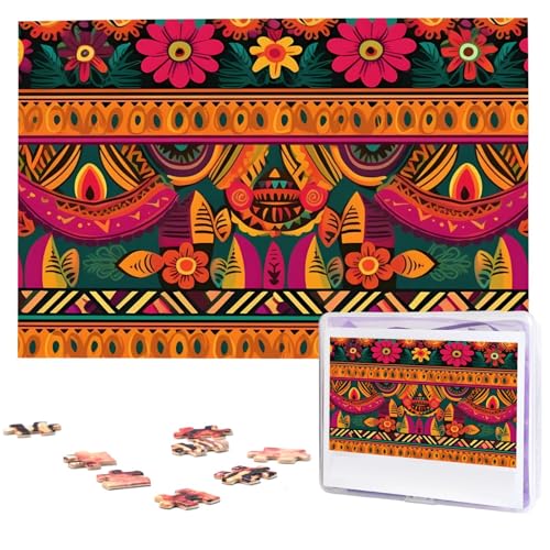 1000 Teile Puzzle – Mexikanische Volkskunst, Boho-Puzzles für Erwachsene, herausforderndes Puzzle, personalisiertes Bildpuzzle, Holzpuzzle, 74,9 x 50 cm 1000 Teile Puzzle – Mexikanische Volkskunst, Boho-Puzzles für Erwachsene, herausforderndes Puzzle, personalisiertes Bildpuzzle, Holzpuzzle, 74,9 x 50 cm von Dwrepo