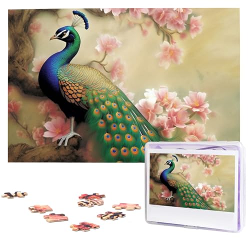 1000 Teile Puzzle – Orientalischer Pfau auf Blumenbaum, Puzzles für Erwachsene, herausforderndes Puzzle, personalisiertes Bild, Puzzle, Holzpuzzle, 74,9 x 50 cm 1000 Teile Puzzle – Orientalischer Pfau auf Blumenbaum, Puzzles für Erwachsene, herausforderndes Puzzle, personalisiertes Bild, Puzzle, Holzpuzzle, 74,9 x 50 cm von Dwrepo