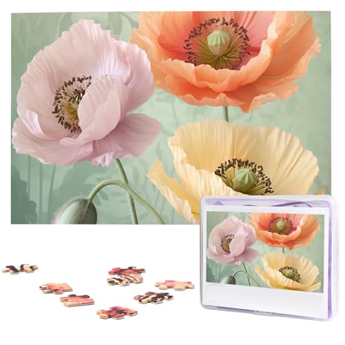 1000 Teile Puzzle – Pastell Poppies Puzzles für Erwachsene, anspruchsvolles Puzzle, personalisiertes Bild, Puzzle, Holzpuzzle, 74,9 x 50 cm 1000 Teile Puzzle – Pastell Poppies Puzzles für Erwachsene, anspruchsvolles Puzzle, personalisiertes Bild, Puzzle, Holzpuzzle, 74,9 x 50 cm von Dwrepo