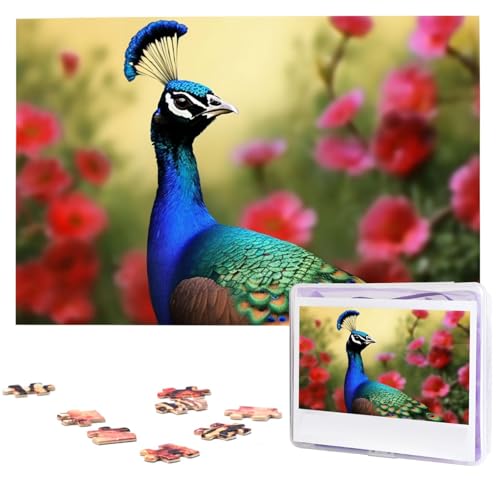 1000 Teile Puzzle – Pfauenblumen-Puzzles für Erwachsene, herausforderndes Puzzle, personalisiertes Bildpuzzle, Holzpuzzle, 74,9 x 50 cm 1000 Teile Puzzle – Pfauenblumen-Puzzles für Erwachsene, herausforderndes Puzzle, personalisiertes Bildpuzzle, Holzpuzzle, 74,9 x 50 cm von Dwrepo