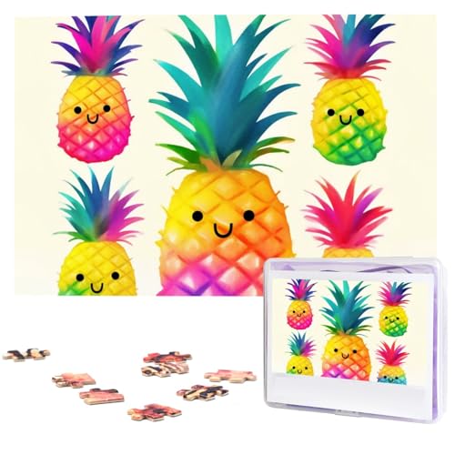 1000 Teile Puzzle – Regenbogen-Ananas-Cartoon-Puzzles für Erwachsene, herausforderndes Puzzle, personalisiertes Bildpuzzle, Holzpuzzle, 74,9 x 50 cm 1000 Teile Puzzle – Regenbogen-Ananas-Cartoon-Puzzles für Erwachsene, herausforderndes Puzzle, personalisiertes Bildpuzzle, Holzpuzzle, 74,9 x 50 cm von Dwrepo