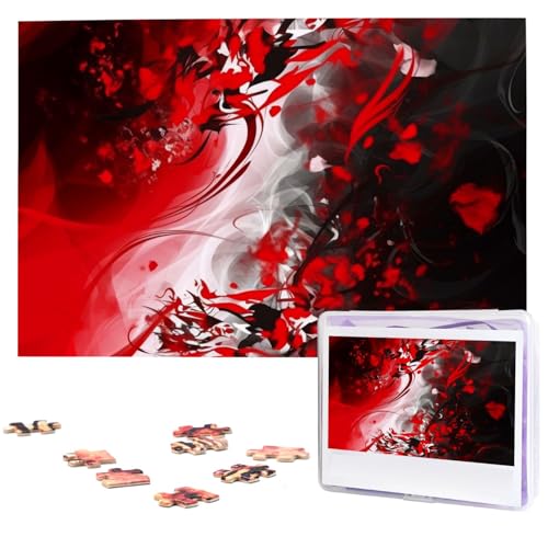 1000 Teile Puzzle - Rot Schwarz Weiß Abstrakte Puzzles für Erwachsene Herausforderndes Puzzle Personalisiertes Bild Puzzle Holzpuzzle 74,9 x 50 cm 1000 Teile Puzzle - Rot Schwarz Weiß Abstrakte Puzzles für Erwachsene Herausforderndes Puzzle Personalisiertes Bild Puzzle Holzpuzzle 74,9 x 50 cm von Dwrepo