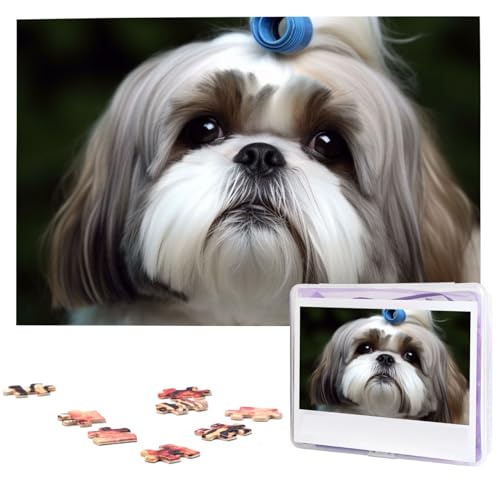 1000 Teile Puzzle – Shih Tzu Hund Puzzles für Erwachsene, herausforderndes Puzzle, personalisiertes Bild, Puzzle, Holzpuzzle, 74,9 x 50 cm 1000 Teile Puzzle – Shih Tzu Hund Puzzles für Erwachsene, herausforderndes Puzzle, personalisiertes Bild, Puzzle, Holzpuzzle, 74,9 x 50 cm von Dwrepo