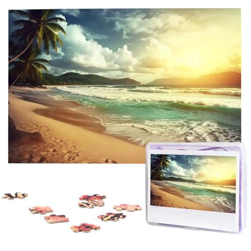 1000 Teile Puzzle – Sonnenuntergang am Strand Puzzles für Erwachsene, herausforderndes Puzzle, personalisiertes Bildpuzzle, Holzpuzzle, 74,9 x 50 cm 1000 Teile Puzzle – Sonnenuntergang am Strand Puzzles für Erwachsene, herausforderndes Puzzle, personalisiertes Bildpuzzle, Holzpuzzle, 74,9 x 50 cm von Dwrepo