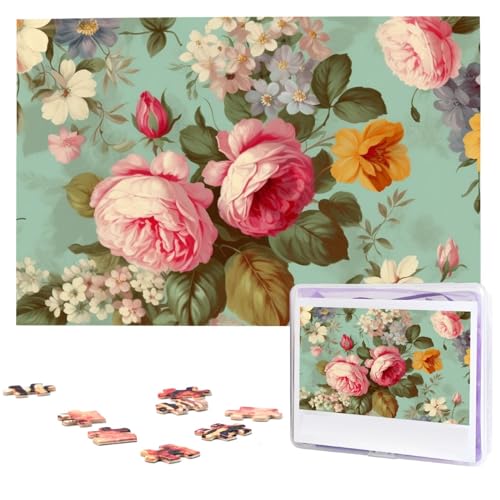 1000 Teile Puzzle – Vintage-Blumen-Puzzles für Erwachsene, herausforderndes Puzzle, personalisiertes Bildpuzzle, Holzpuzzle, 74,9 x 50 cm 1000 Teile Puzzle – Vintage-Blumen-Puzzles für Erwachsene, herausforderndes Puzzle, personalisiertes Bildpuzzle, Holzpuzzle, 74,9 x 50 cm von Dwrepo