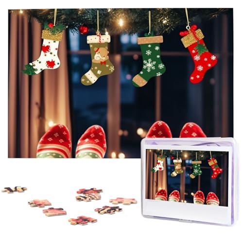 1000 Teile Puzzle – Weihnachtssocken Xmas Party Puzzles für Erwachsene, anspruchsvolles Puzzle, personalisiertes Bild, Puzzle, Holzpuzzle, 74,9 x 50 cm 1000 Teile Puzzle – Weihnachtssocken Xmas Party Puzzles für Erwachsene, anspruchsvolles Puzzle, personalisiertes Bild, Puzzle, Holzpuzzle, 74,9 x 50 cm von Dwrepo