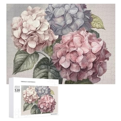 Hortensien-Rosen-Puzzle, personalisiertes Bildpuzzle, 520 Teile, Holz-Puzzle, anspruchsvolles Fotopuzzle für Hochzeit, Geburtstag, Valentinstag, Geschenke, 52,1 x 35,6 cm Hortensien-Rosen-Puzzle, personalisiertes Bildpuzzle, 520 Teile, Holz-Puzzle, anspruchsvolles Fotopuzzle für Hochzeit, Geburtstag, Valentinstag, Geschenke, 52,1 x 35,6 cm von Dwrepo
