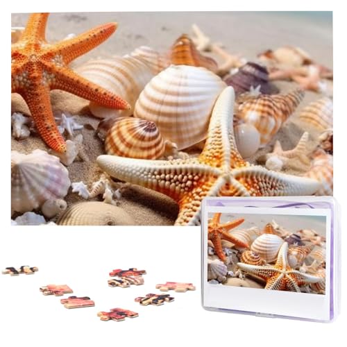 Puzzle Custom Jigsaw Puzzles for Adults 1000 Pieces Personalized Wooden Puzzle Beach Seestern Shells Wedding Puzzle Picture Puzzle for Christmas Family Birthday Holidays von Dwrepo