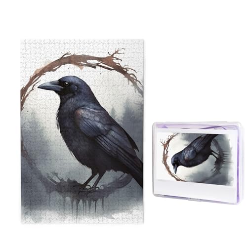 Puzzle Custom Jigsaw Puzzles for Adults 1000 Pieces Personalized Wooden Puzzle Black Crow Wedding Puzzle Picture Puzzle for Christmas Family Birthday Holidays von Dwrepo