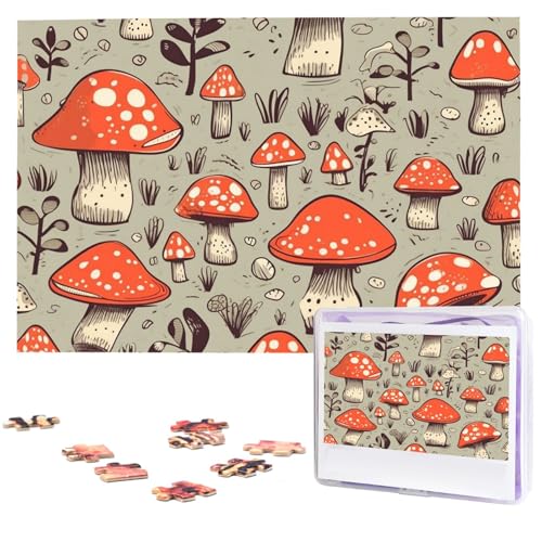 Puzzle Custom Jigsaw Puzzles for Adults 1000 Pieces Personalized Wooden Puzzle Cartoon Mushrooms Wedding Puzzle Picture Puzzle for Christmas Family Birthday Holidays von Dwrepo