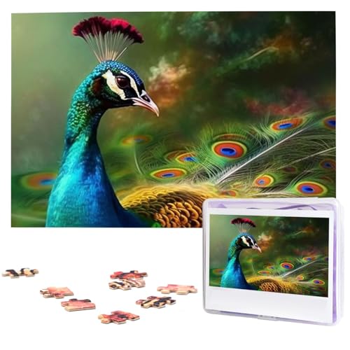 Puzzle Custom Jigsaw Puzzles for Adults 1000 Pieces Personalized Wooden Puzzle Colorful Peacock Wedding Puzzle Picture Puzzle for Christmas Family Birthday Holidays von Dwrepo