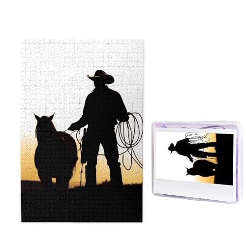 Puzzle Custom Jigsaw Puzzles for Adults 1000 Pieces Personalized Wooden Puzzle Cowboy with Lasso Silhouette Wedding Puzzle Picture Puzzle for Christmas Family Birthday Holidays Puzzle Custom Jigsaw Puzzles for Adults 1000 Pieces Personalized Wooden Puzzle Cowboy with Lasso Silhouette Wedding Puzzle Picture Puzzle for Christmas Family Birthday Holidays von Dwrepo