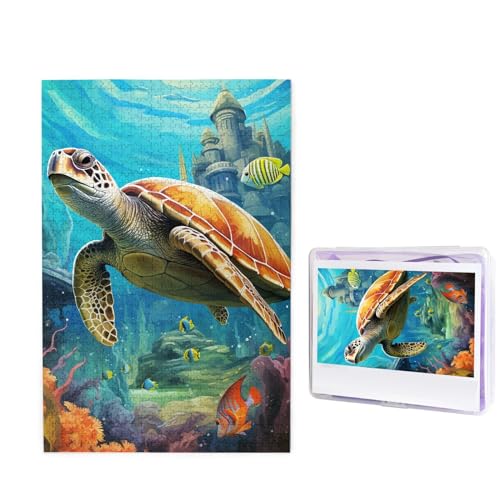 Puzzle Custom Jigsaw Puzzles for Adults 1000 Pieces Personalized Wooden Puzzle Dolphins Sea Turtle Coral Reef Wedding Puzzle Picture Puzzle for Christmas Family Birthday Holidays von Dwrepo