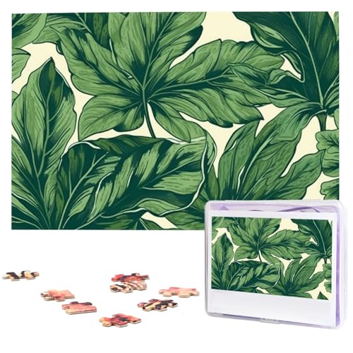 Puzzle Custom Jigsaw Puzzles for Adults 1000 Pieces Personalized Wooden Puzzle Green Laub Botanical Wedding Puzzle Picture Puzzle for Christmas Family Birthday Holidays von Dwrepo