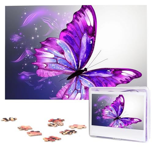 Puzzle mit 1000 Teilen – Aquarell lila Schmetterlinge für Erwachsene, anspruchsvolles Puzzle, personalisiertes Bild, Puzzle, Holzpuzzle, 74,9 x 50 cm Puzzle mit 1000 Teilen – Aquarell lila Schmetterlinge für Erwachsene, anspruchsvolles Puzzle, personalisiertes Bild, Puzzle, Holzpuzzle, 74,9 x 50 cm von Dwrepo