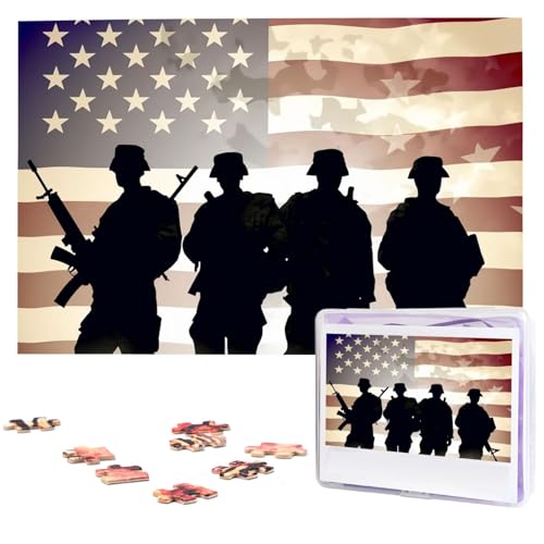 Puzzle mit 1000 Teilen – Armed Forces Day American Pattern Puzzles für Erwachsene, herausforderndes Puzzle, personalisiertes Bild, Puzzle, Holzpuzzle, 74,9 x 50 cm Puzzle mit 1000 Teilen – Armed Forces Day American Pattern Puzzles für Erwachsene, herausforderndes Puzzle, personalisiertes Bild, Puzzle, Holzpuzzle, 74,9 x 50 cm von Dwrepo