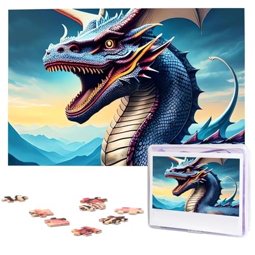 Puzzle mit 1000 Teilen – Brüllender Drache Puzzles für Erwachsene, herausforderndes Puzzle, personalisiertes Bild, Holzpuzzle, 74,9 x 50 cm Puzzle mit 1000 Teilen – Brüllender Drache Puzzles für Erwachsene, herausforderndes Puzzle, personalisiertes Bild, Holzpuzzle, 74,9 x 50 cm von Dwrepo