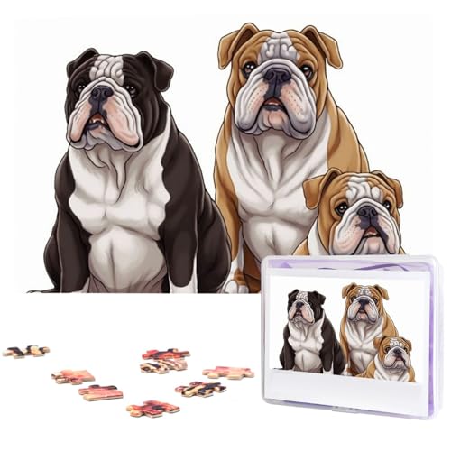 Puzzle mit 1000 Teilen – Englische Bulldoggen Puzzles für Erwachsene, herausforderndes Puzzle, personalisiertes Bild, Holzpuzzle, 74,9 x 50 cm Puzzle mit 1000 Teilen – Englische Bulldoggen Puzzles für Erwachsene, herausforderndes Puzzle, personalisiertes Bild, Holzpuzzle, 74,9 x 50 cm von Dwrepo