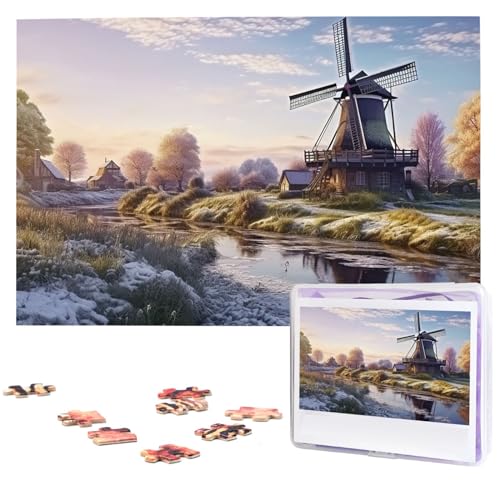 Puzzle mit 1000 Teilen – Landschaft mit einer traditionellen Windmühle, Puzzles für Erwachsene, anspruchsvolles Puzzle, personalisiertes Bild, Puzzle, Holzpuzzle, 74,9 x 50 cm Puzzle mit 1000 Teilen – Landschaft mit einer traditionellen Windmühle, Puzzles für Erwachsene, anspruchsvolles Puzzle, personalisiertes Bild, Puzzle, Holzpuzzle, 74,9 x 50 cm von Dwrepo