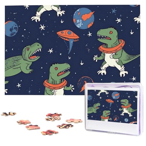 Puzzle mit 1000 Teilen – Lustige Astronauten-Dinosaurier-Raketen-Puzzles für Erwachsene, herausforderndes Puzzle, personalisiertes Bild, Puzzle, Holzpuzzle, 74,9 x 50 cm Puzzle mit 1000 Teilen – Lustige Astronauten-Dinosaurier-Raketen-Puzzles für Erwachsene, herausforderndes Puzzle, personalisiertes Bild, Puzzle, Holzpuzzle, 74,9 x 50 cm von Dwrepo