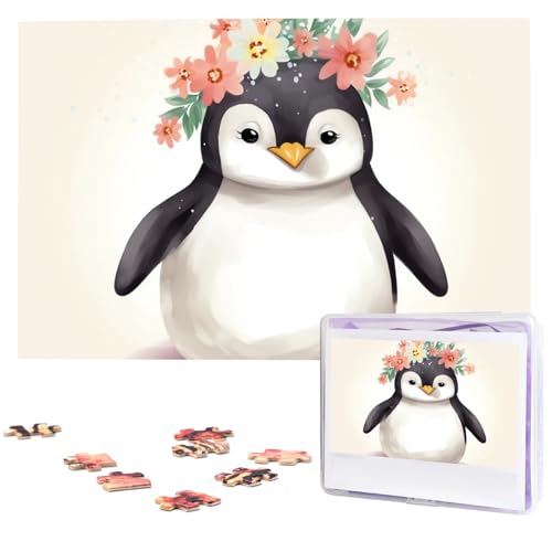 Puzzle mit 1000 Teilen – Pinguin mit Blumen für Erwachsene, herausforderndes Puzzle, personalisiertes Bildpuzzle, Holzpuzzle, 74,9 x 50 cm Puzzle mit 1000 Teilen – Pinguin mit Blumen für Erwachsene, herausforderndes Puzzle, personalisiertes Bildpuzzle, Holzpuzzle, 74,9 x 50 cm von Dwrepo