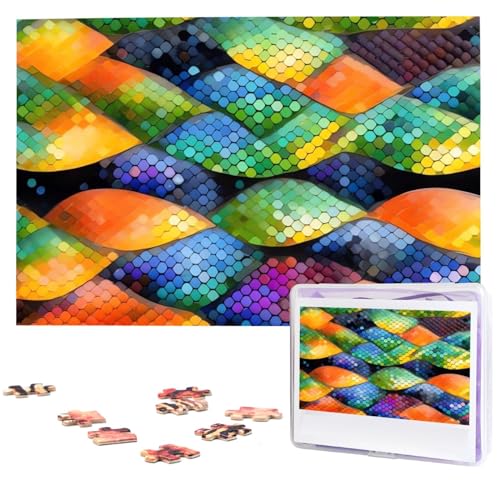 Puzzle mit 1000 Teilen – Regenbogenfischschuppen-Puzzles für Erwachsene, herausforderndes Puzzle, personalisiertes Bildpuzzle, Holzpuzzle, 74,9 x 50 cm Puzzle mit 1000 Teilen – Regenbogenfischschuppen-Puzzles für Erwachsene, herausforderndes Puzzle, personalisiertes Bildpuzzle, Holzpuzzle, 74,9 x 50 cm von Dwrepo