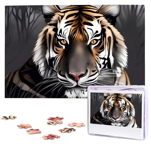 Puzzle mit 1000 Teilen – Tiger im Ruhezustand Puzzles für Erwachsene, herausforderndes Puzzle, personalisiertes Bildpuzzle, Holzpuzzle, 74,9 x 50 cm Puzzle mit 1000 Teilen – Tiger im Ruhezustand Puzzles für Erwachsene, herausforderndes Puzzle, personalisiertes Bildpuzzle, Holzpuzzle, 74,9 x 50 cm von Dwrepo