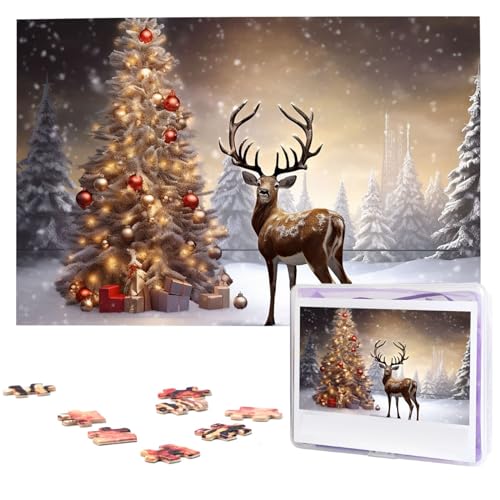 Puzzle mit 1000 Teilen – Weihnachtsbaum und Rentier Puzzles für Erwachsene, herausforderndes Puzzle, personalisiertes Bild, Puzzle, Holzpuzzle, 74,9 x 50 cm Puzzle mit 1000 Teilen – Weihnachtsbaum und Rentier Puzzles für Erwachsene, herausforderndes Puzzle, personalisiertes Bild, Puzzle, Holzpuzzle, 74,9 x 50 cm von Dwrepo