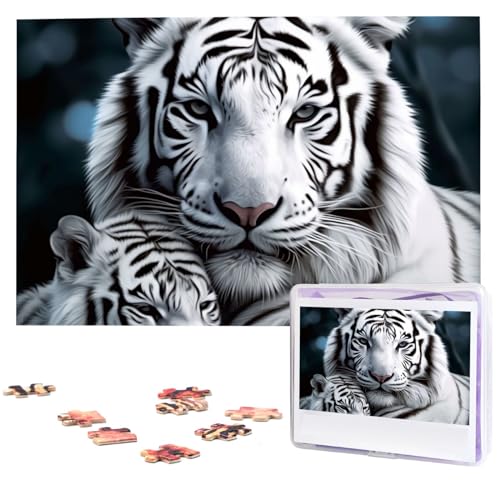 Puzzle mit 1000 Teilen – Weißer Tiger Puzzles für Erwachsene, herausforderndes Puzzle, personalisiertes Bildpuzzle, Holzpuzzle, 74,9 x 50 cm Puzzle mit 1000 Teilen – Weißer Tiger Puzzles für Erwachsene, herausforderndes Puzzle, personalisiertes Bildpuzzle, Holzpuzzle, 74,9 x 50 cm von Dwrepo